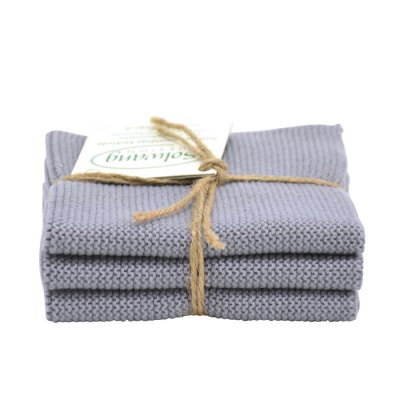 3er Set Wischtuch 3x stahlgrau